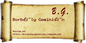 Borbély Geminián névjegykártya